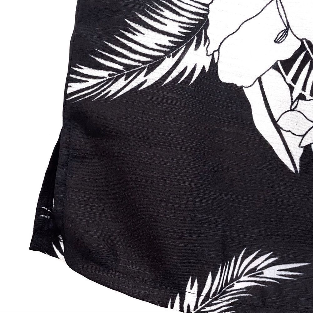 Hartman Studio Tropical Print Silk Blend Sleeveless Button Down Black Size Small - Picture 3 of 5